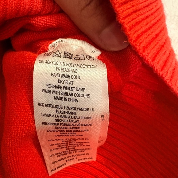 FRENCH CONNECTION Raglan Sleeve Crew Neck Sweater In Mars Red Size Large - Picture 10 of 10